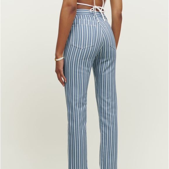 Reformation Cynthia Jeans Stripe 31 NWOT - Picture 2 of 6